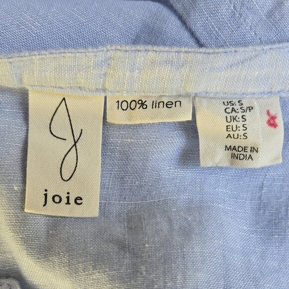 JOIE Pale Blue Linen Tunic Top Small S - Picture 4 of 4